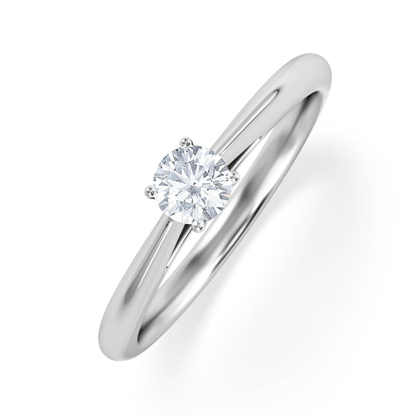 Engagement Ring Certified Elysia 18K White Gold Diamond 0.25CT-F-G/VS